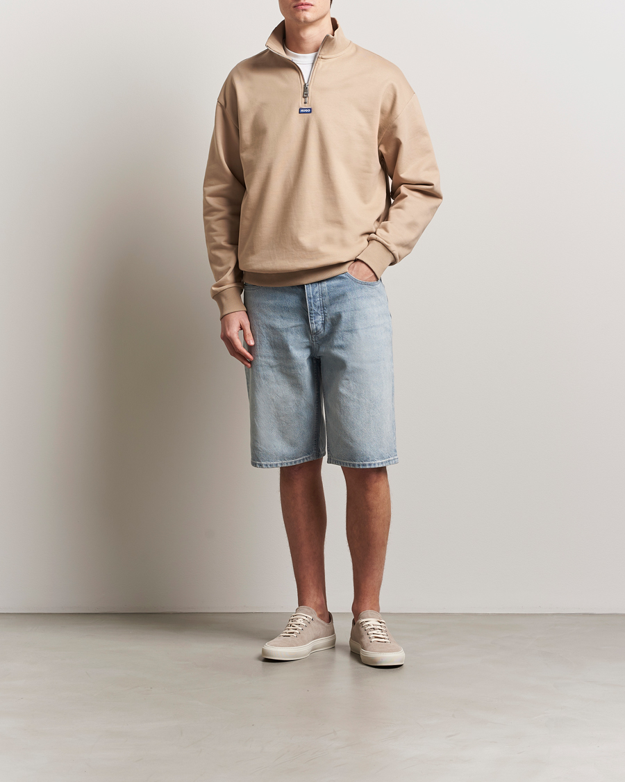 Herre | Trøjer | HUGO | Neeler Half Zip Sweatshirt Medium Beige