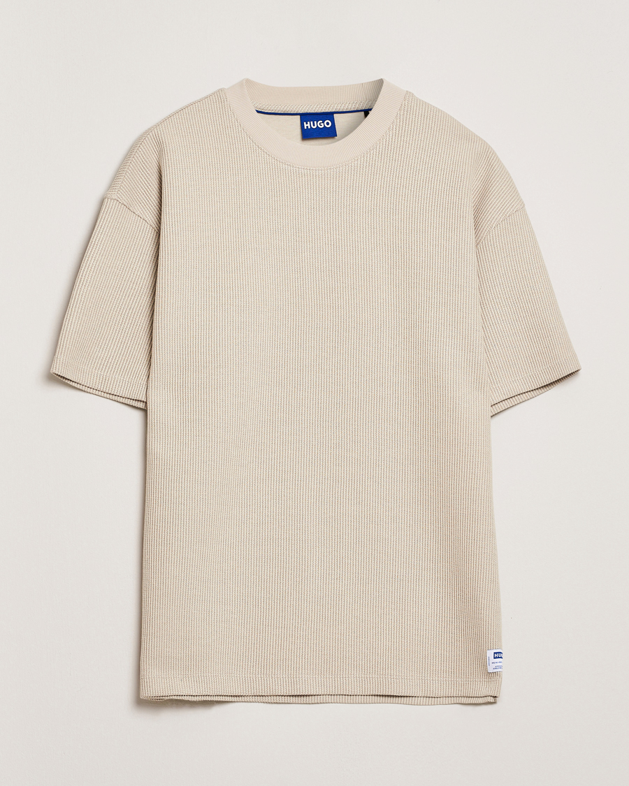 Herre | T-Shirts | HUGO | Waffle Crew Neck T-Shirt Open White