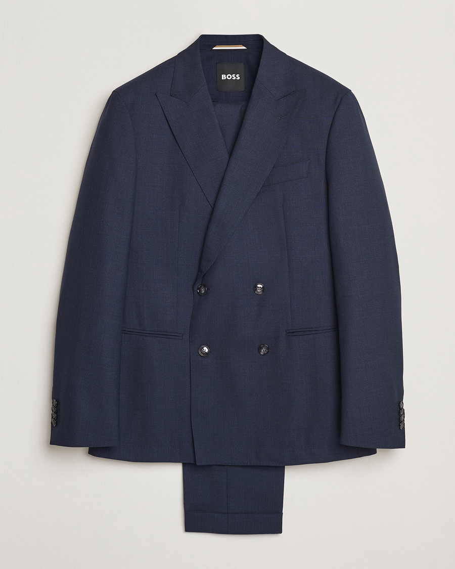 Herre | Jakkesæt | BOSS BLACK | Huge Wool Double Breasted Suit Navy