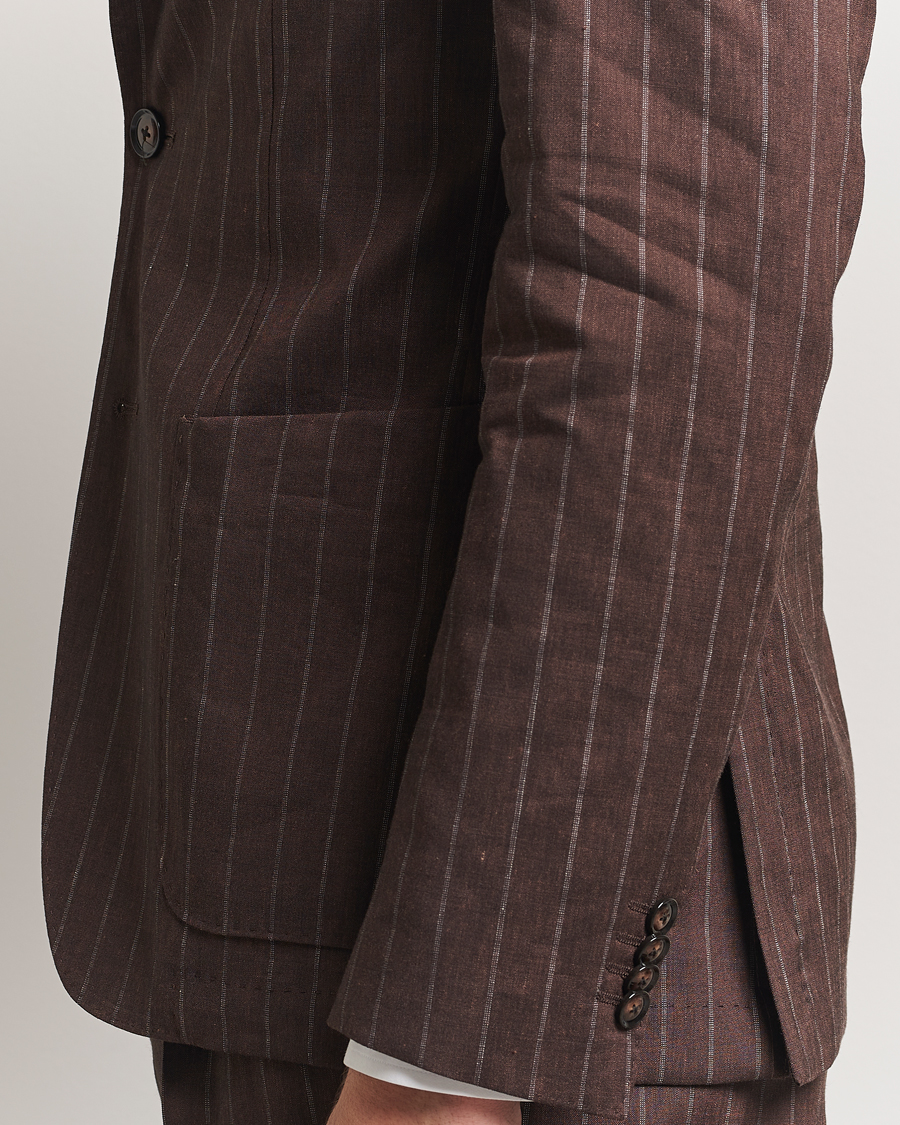 Herre | Jakkesæt | BOSS BLACK | Hanry Wool Pinstriped Suit Dark Brown
