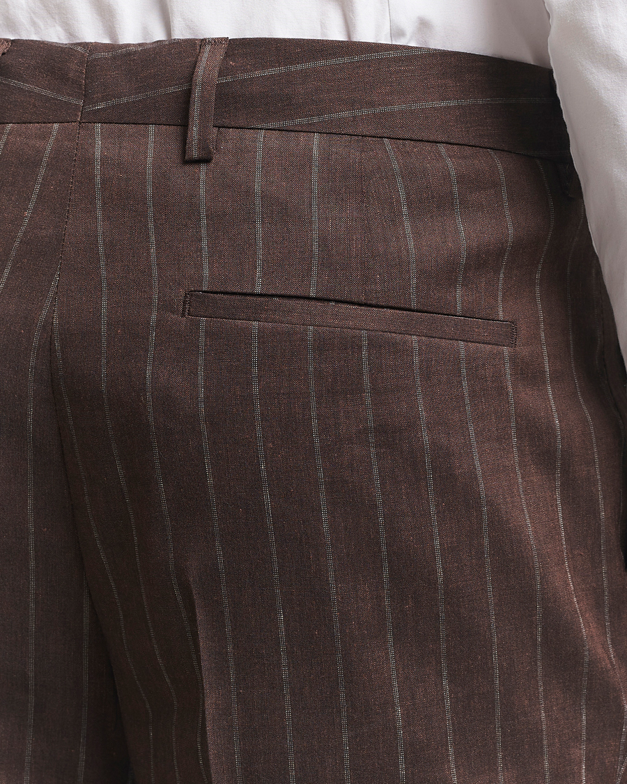 Herre | Jakkesæt | BOSS BLACK | Hanry Wool Pinstriped Suit Dark Brown