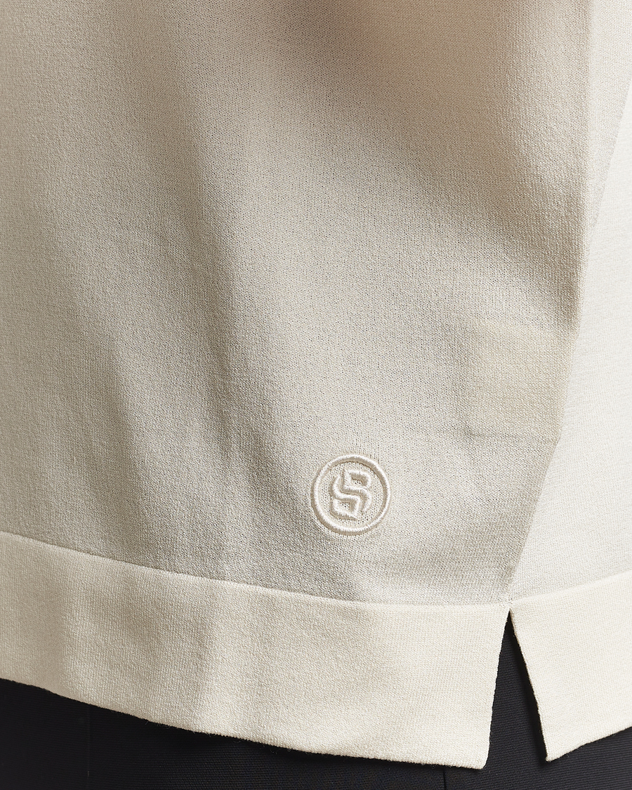 Herre | Polotrøjer | BOSS BLACK | Jervasoni Cotton/Silk Knitted Polo Open White