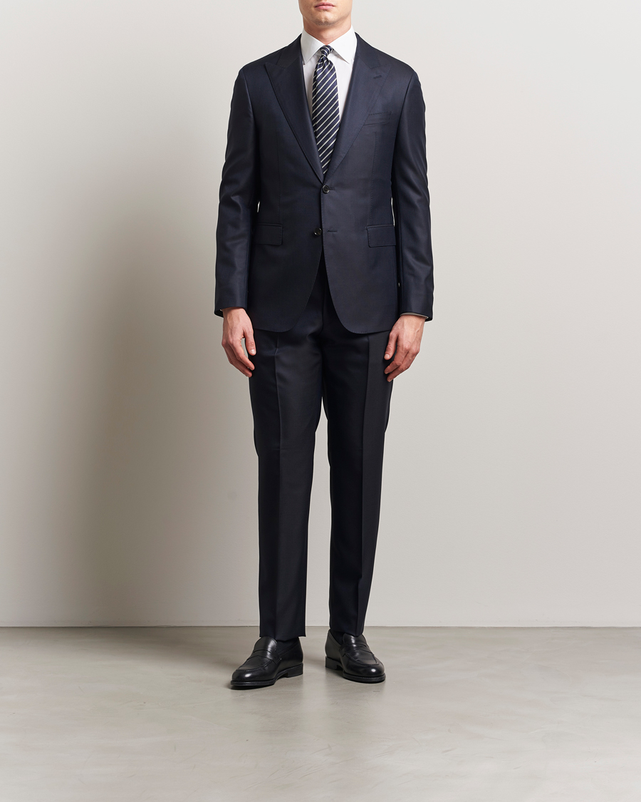 Herre | Jakkesæt | BOSS CAMEL | Harvers Cotton/Silk Suit Dark Blue