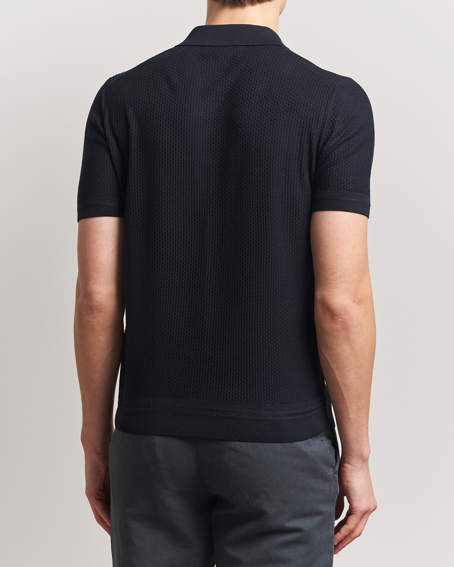 Herre | Polotrøjer | BOSS CAMEL | Jeffrey Silk Knitted Polo Dark Blue