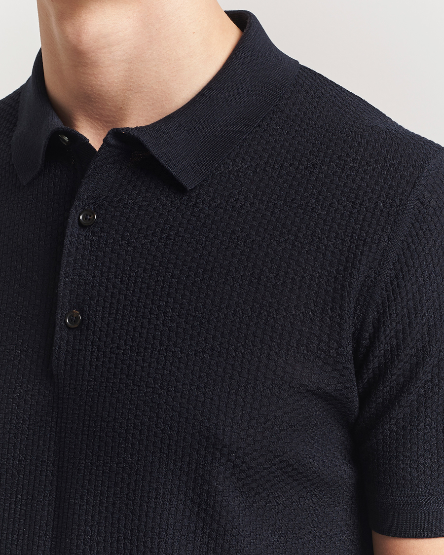 Herre | Polotrøjer | BOSS CAMEL | Jeffrey Silk Knitted Polo Dark Blue