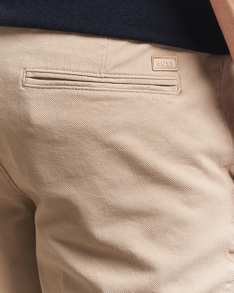 Herre | Shorts | BOSS BLACK | Slice Structured Cotton Shorts Light Beige
