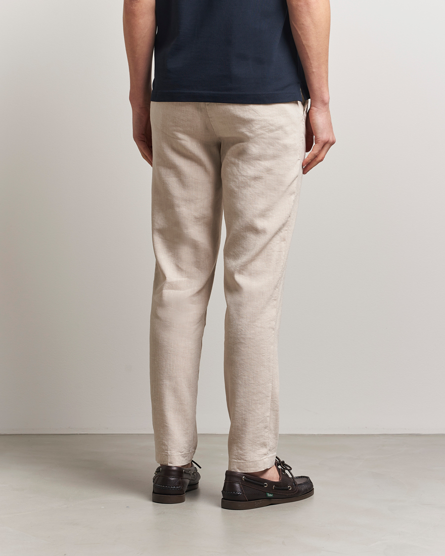 Herre | Bukser | BOSS BLACK | Kane Linen Blend Drawstring Trousers Light Beige