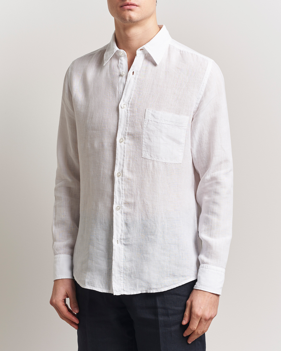 Herre | Skjorter | BOSS ORANGE | Relegant Linen Shirt White