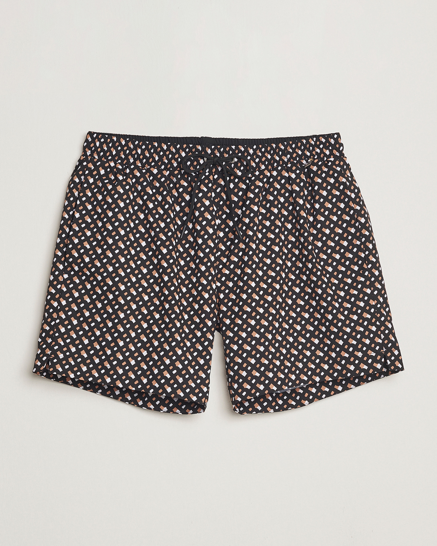 Herre | Badebukser | BOSS BLACK | Manu Monogram Swimshorts Black
