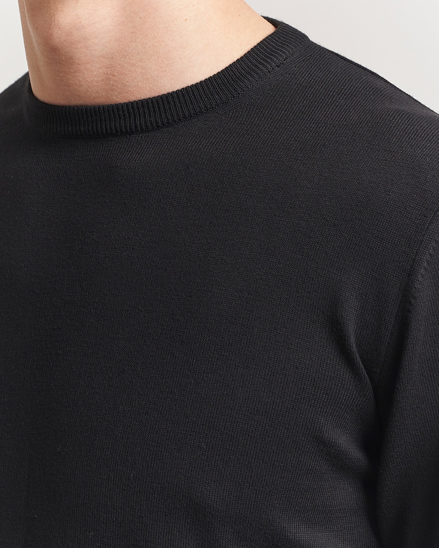 Herre | Trøjer | Morgano | Supersoft Egyptian Cotton Crew Neck Black