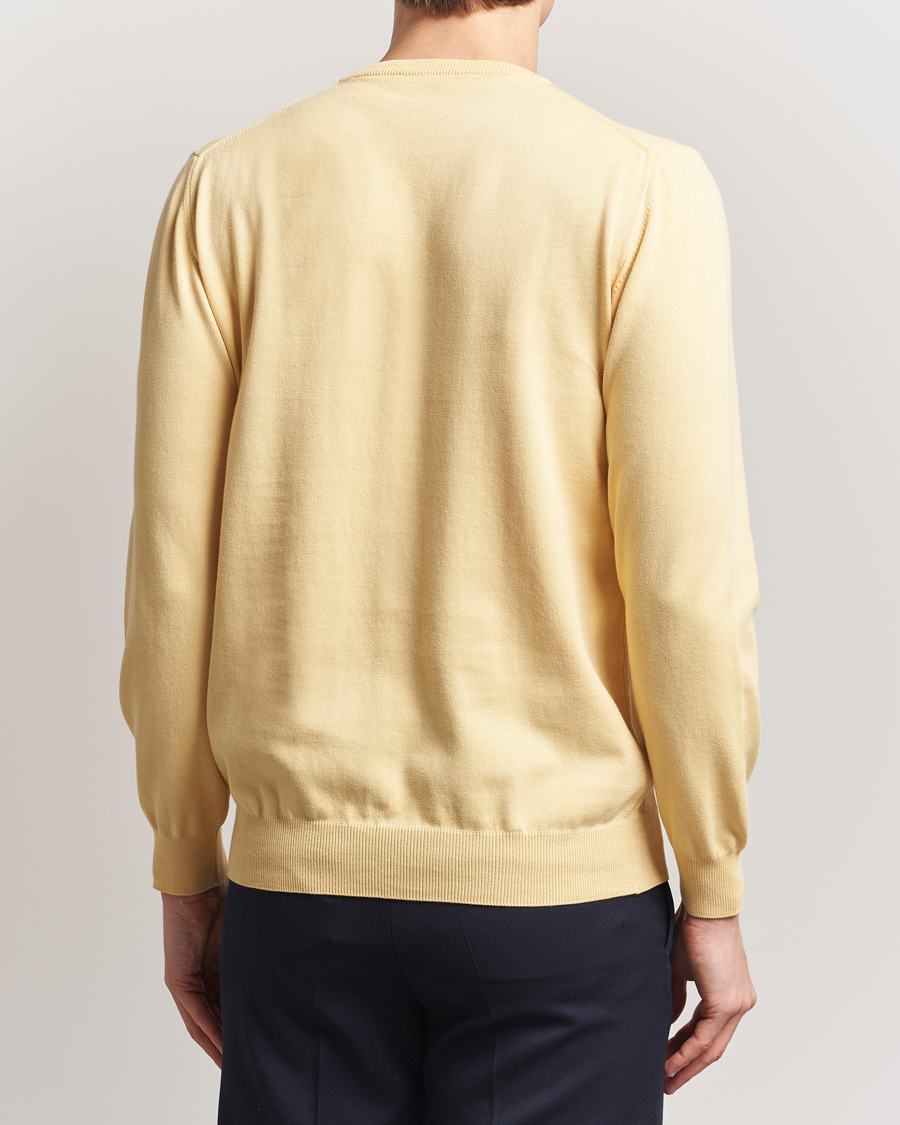 Herre | Trøjer | Morgano | Supersoft Egyptian Cotton Crew Neck Light Yellow