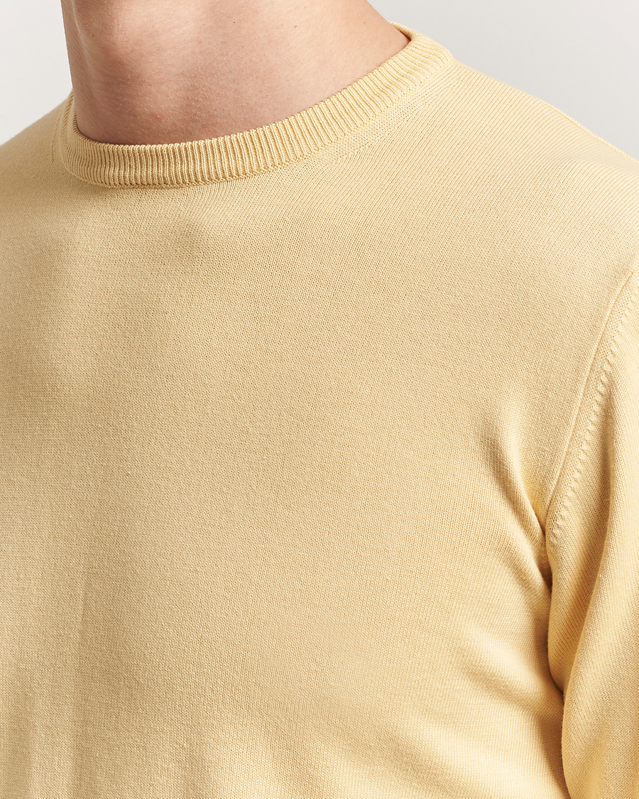 Herre | Trøjer | Morgano | Supersoft Egyptian Cotton Crew Neck Light Yellow