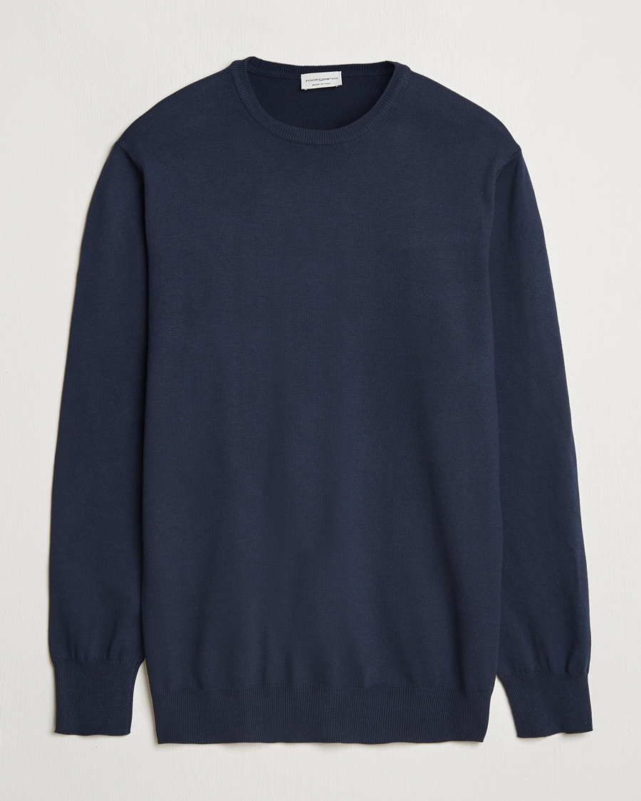 Herre | Trøjer | Morgano | Supersoft Egyptian Cotton Crew Neck Navy