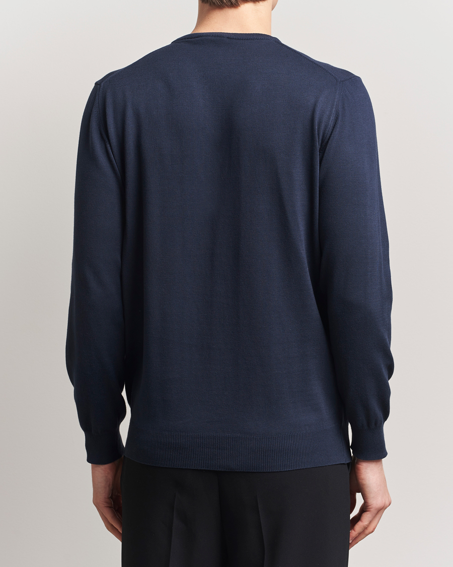 Herre | Trøjer | Morgano | Supersoft Egyptian Cotton Crew Neck Navy