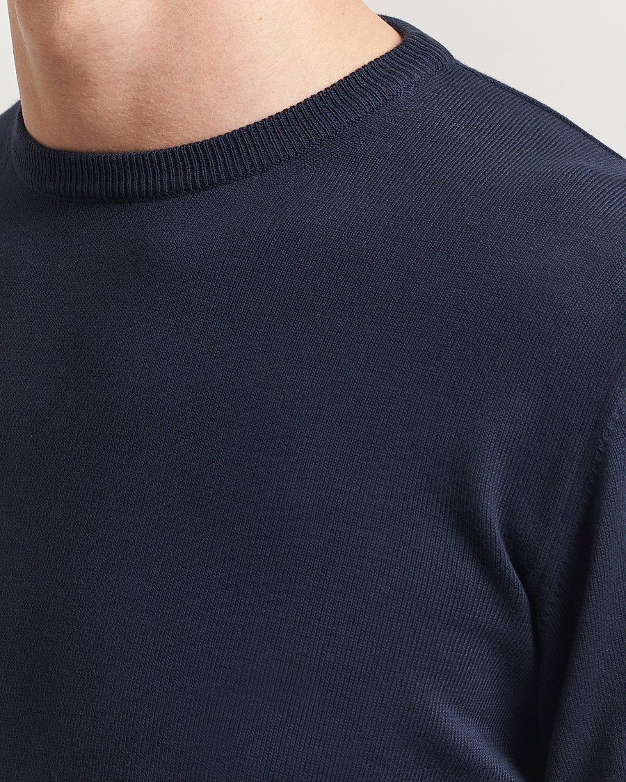 Herre | Trøjer | Morgano | Supersoft Egyptian Cotton Crew Neck Navy