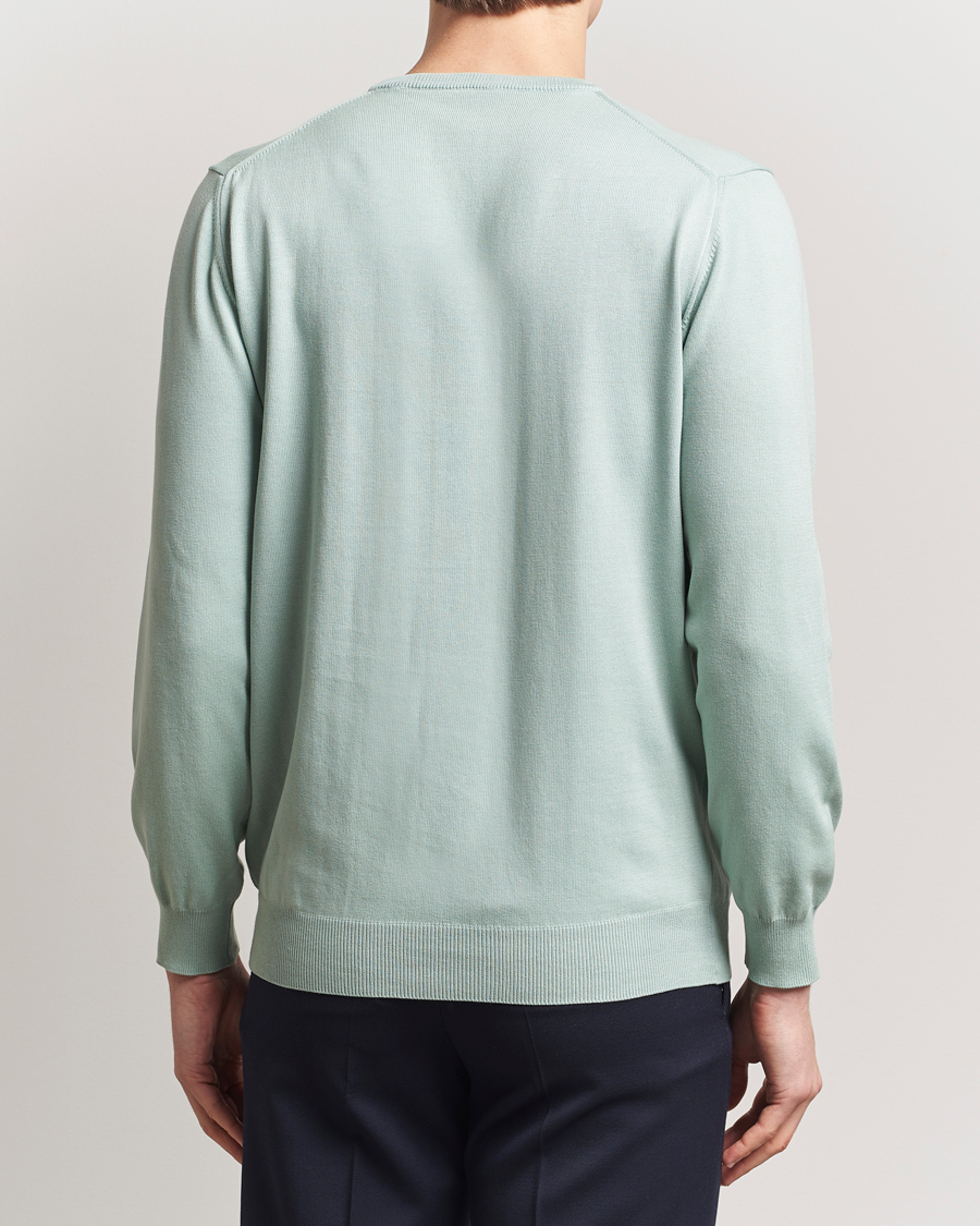 Herre | Trøjer | Morgano | Supersoft Egyptian Cotton Crew Neck Light Green