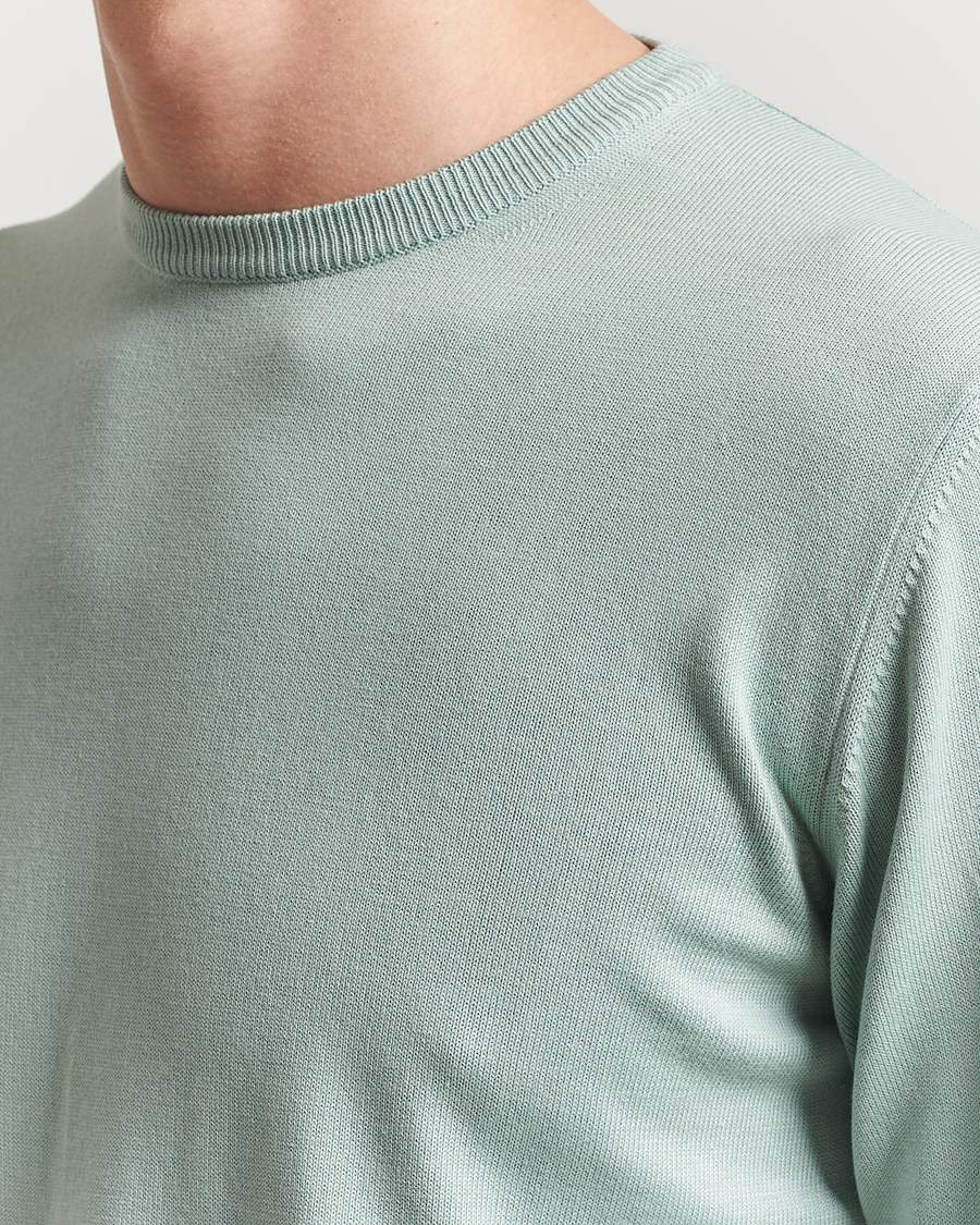 Herre | Trøjer | Morgano | Supersoft Egyptian Cotton Crew Neck Light Green