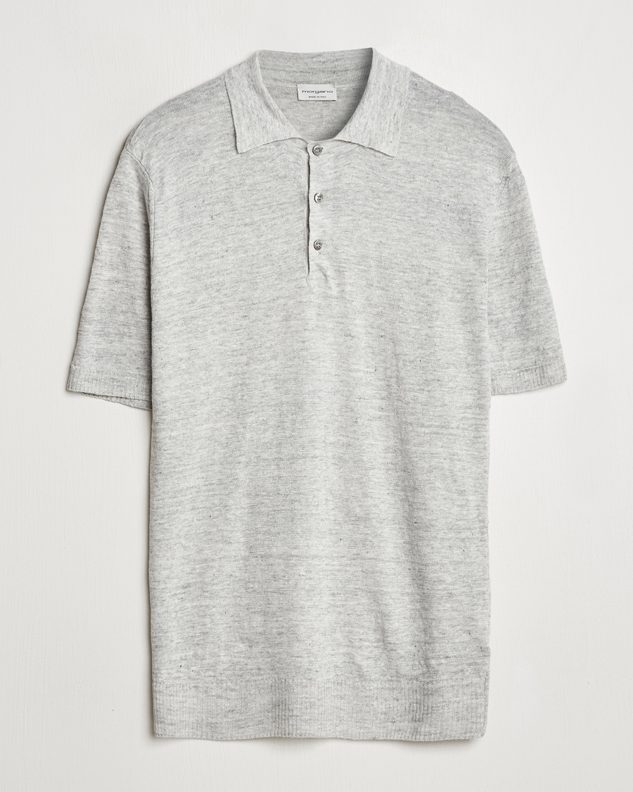 Herre | Polotrøjer | Morgano | Linen Polo Grey