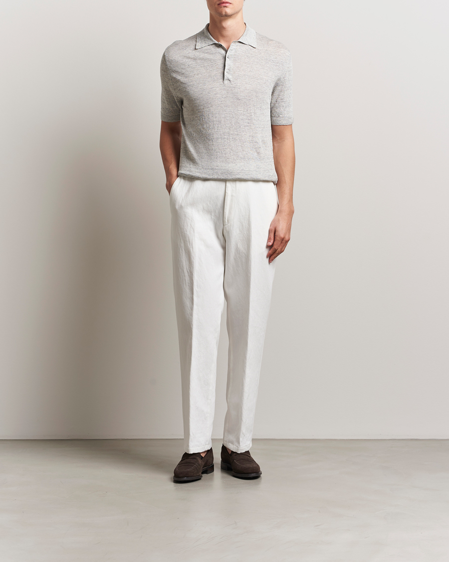 Herre | Polotrøjer | Morgano | Linen Polo Grey