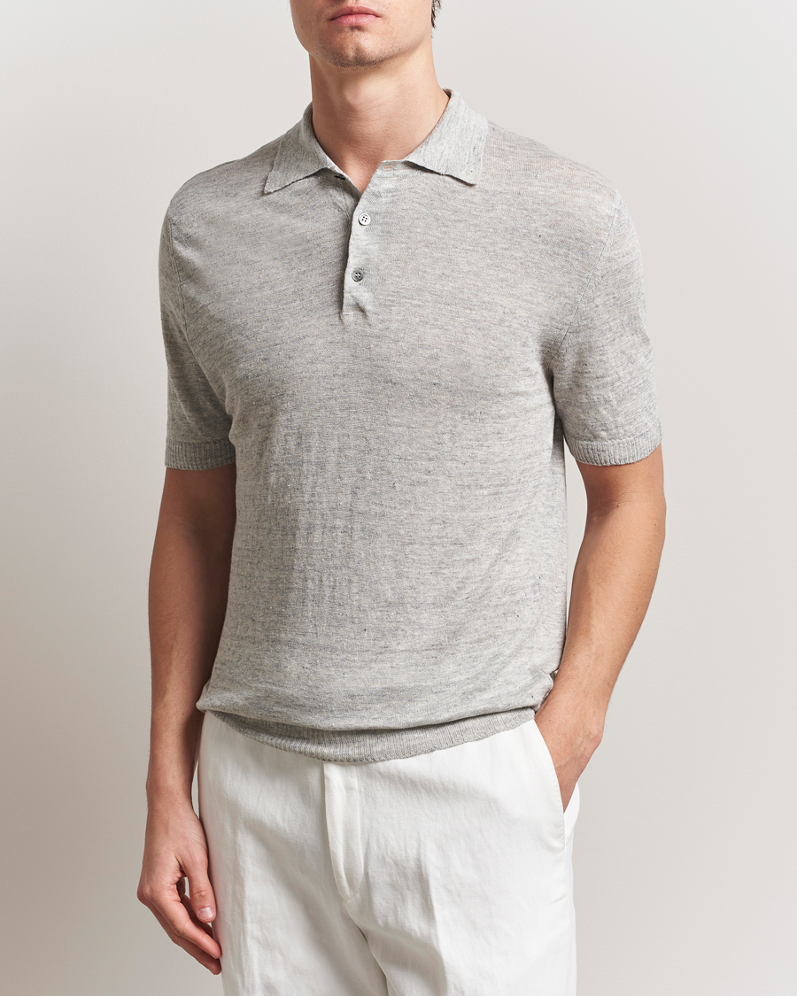 Herre | Polotrøjer | Morgano | Linen Polo Grey