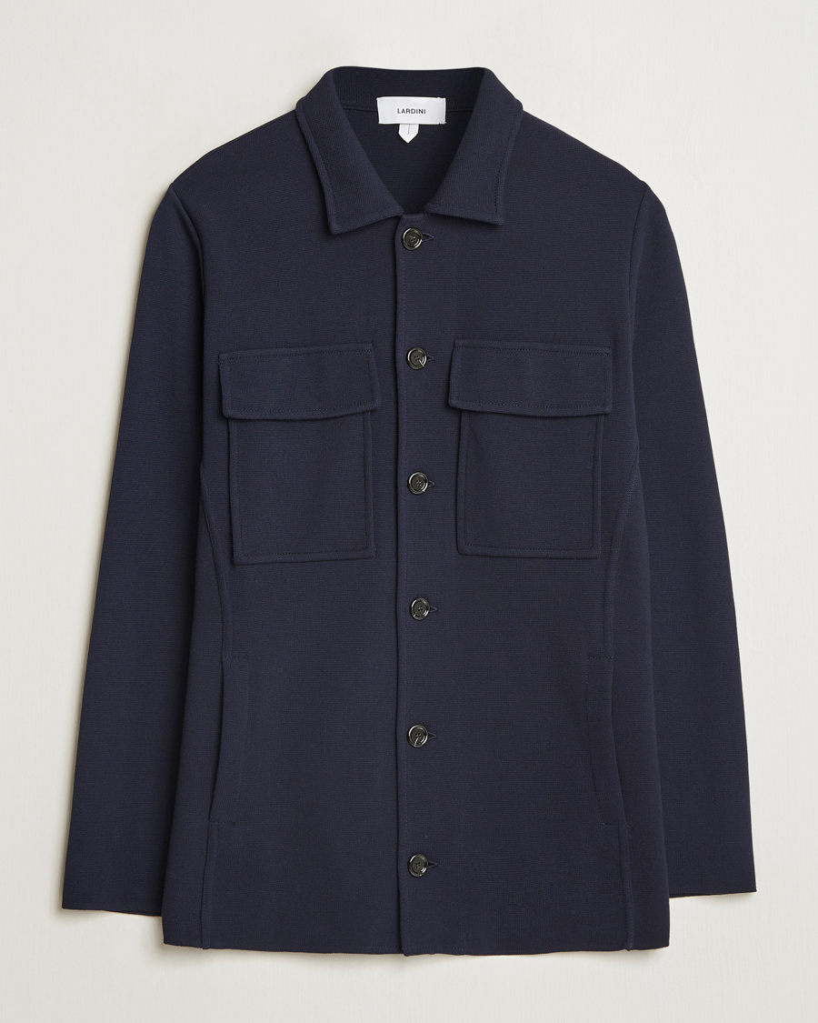 Herre | Blazere & jakker | Lardini | Knitted Pocket Shirt Jacket Navy