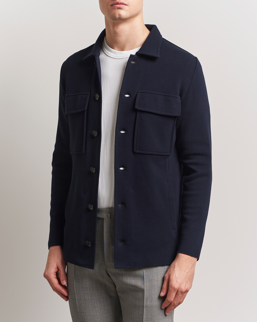 Herre | Blazere & jakker | Lardini | Knitted Pocket Shirt Jacket Navy