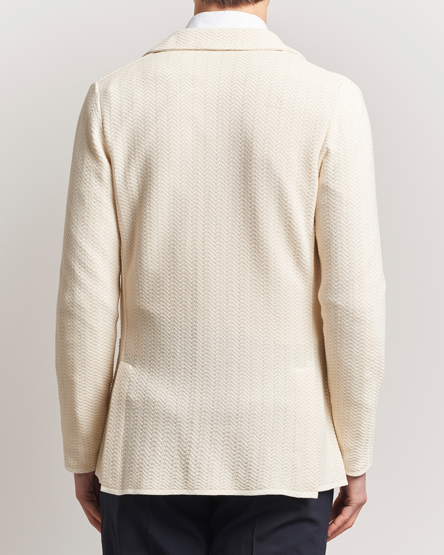 Herre | Blazere & jakker | Lardini | Knitted Cotton Structured Blazer White/Beige