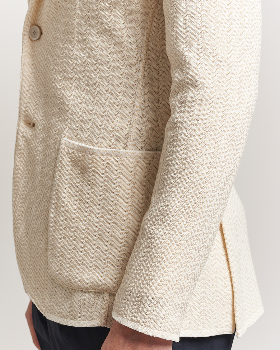 Herre | Blazere & jakker | Lardini | Knitted Cotton Structured Blazer White/Beige