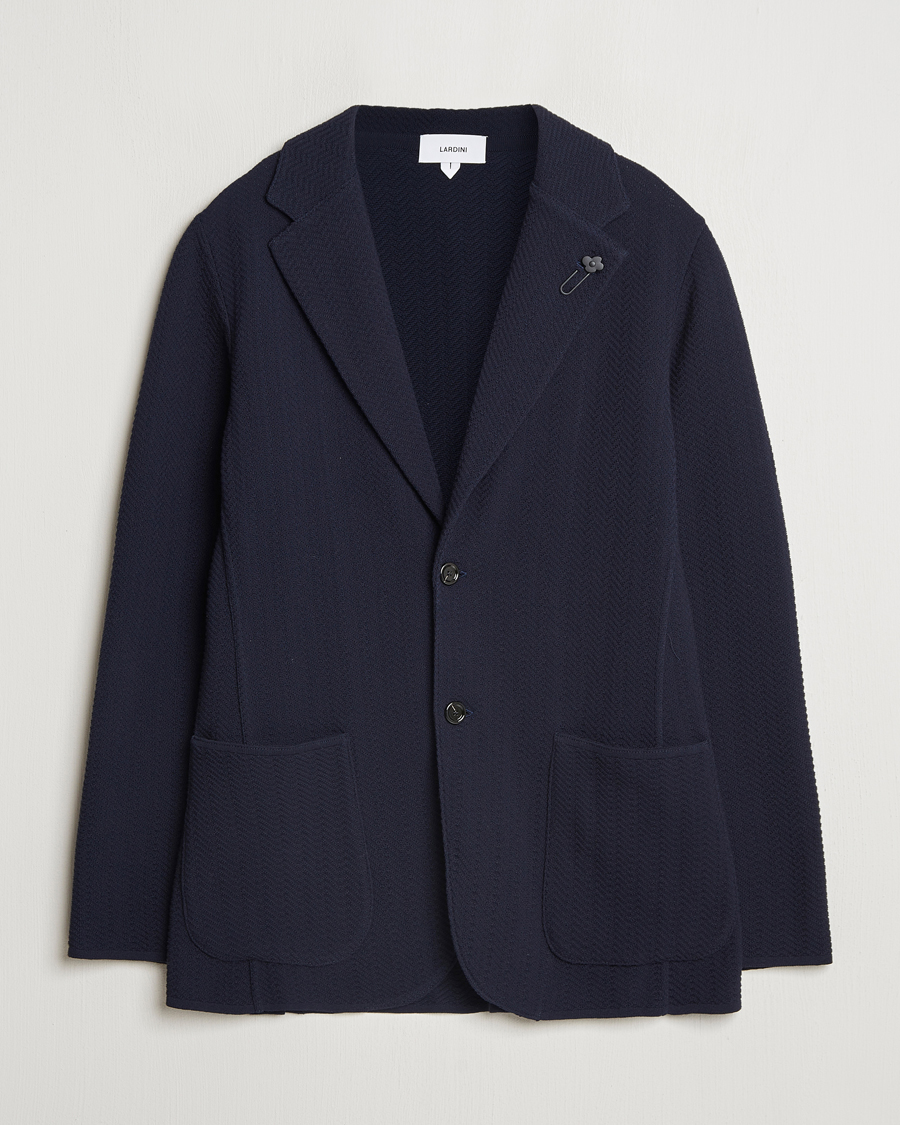 Herre | Blazere & jakker | Lardini | Knitted Cotton Structured Blazer Navy