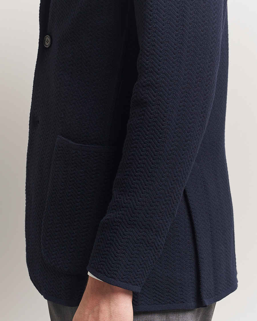 Herre | Blazere & jakker | Lardini | Knitted Cotton Structured Blazer Navy