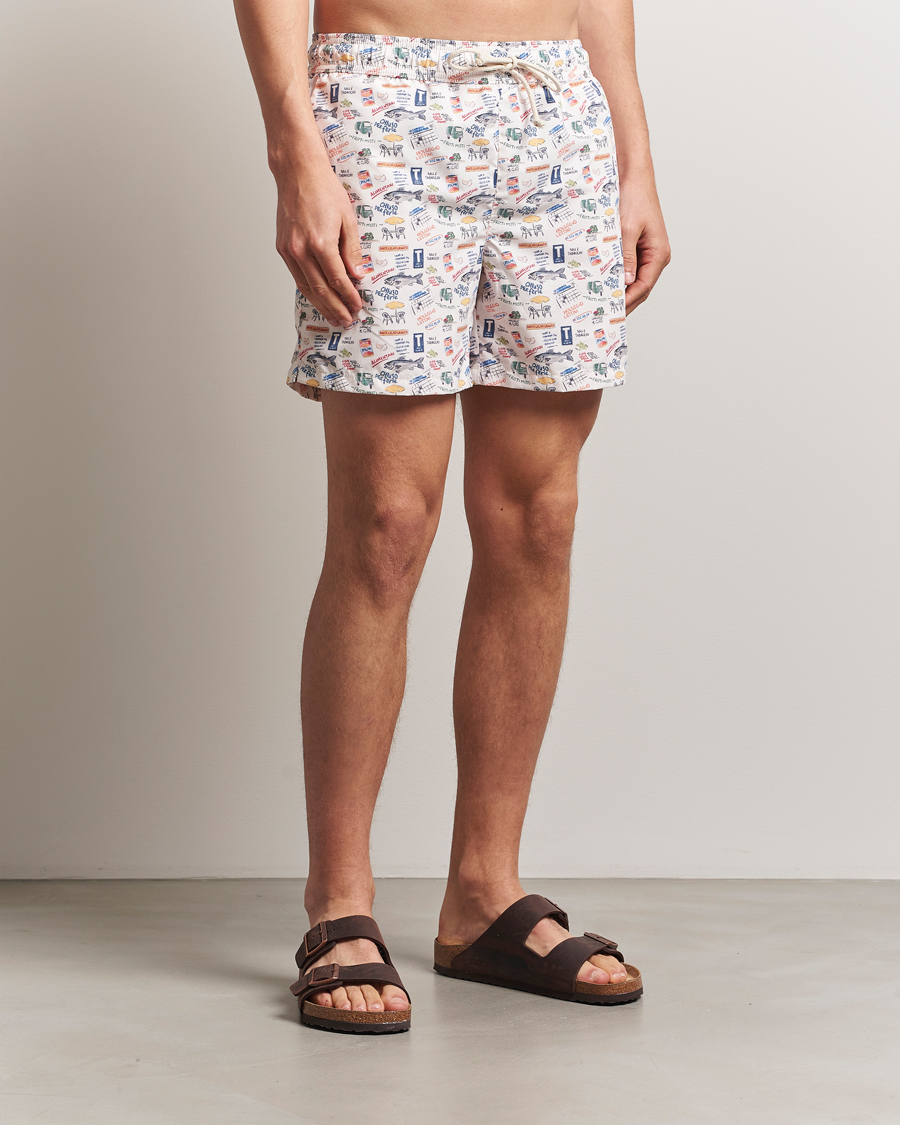 Herre | Badebukser | Ripa Ripa | Printed Swimshorts Off White