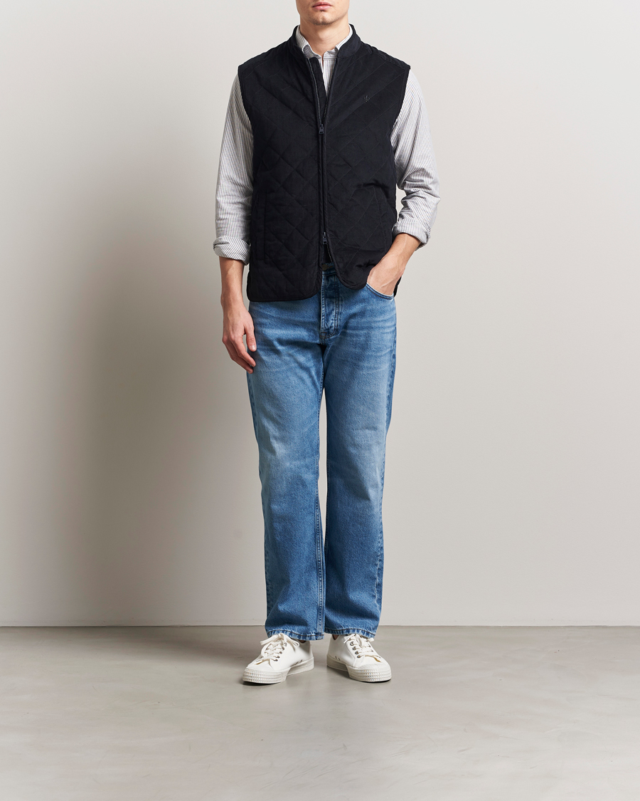 Herre | Veste | Morris | Teddy Quilted Cord Vest Navy