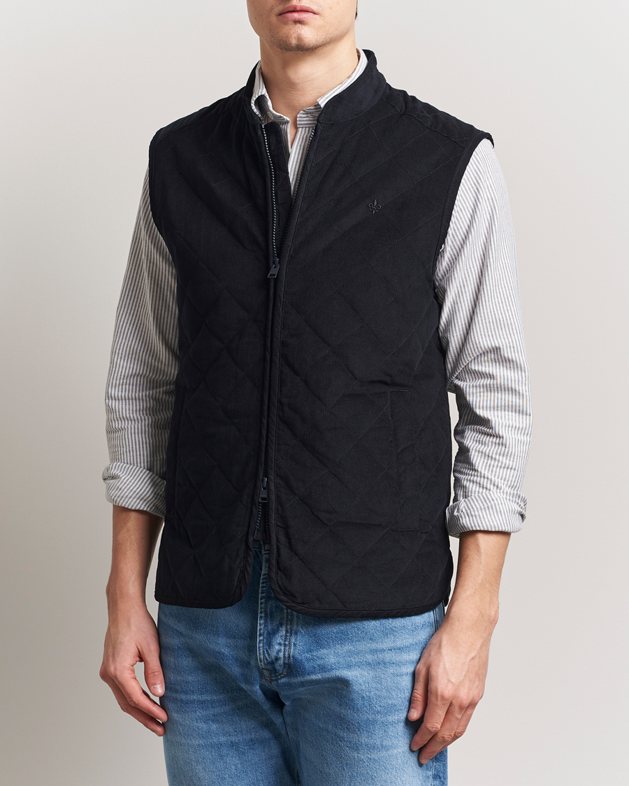 Herre | Veste | Morris | Teddy Quilted Cord Vest Navy