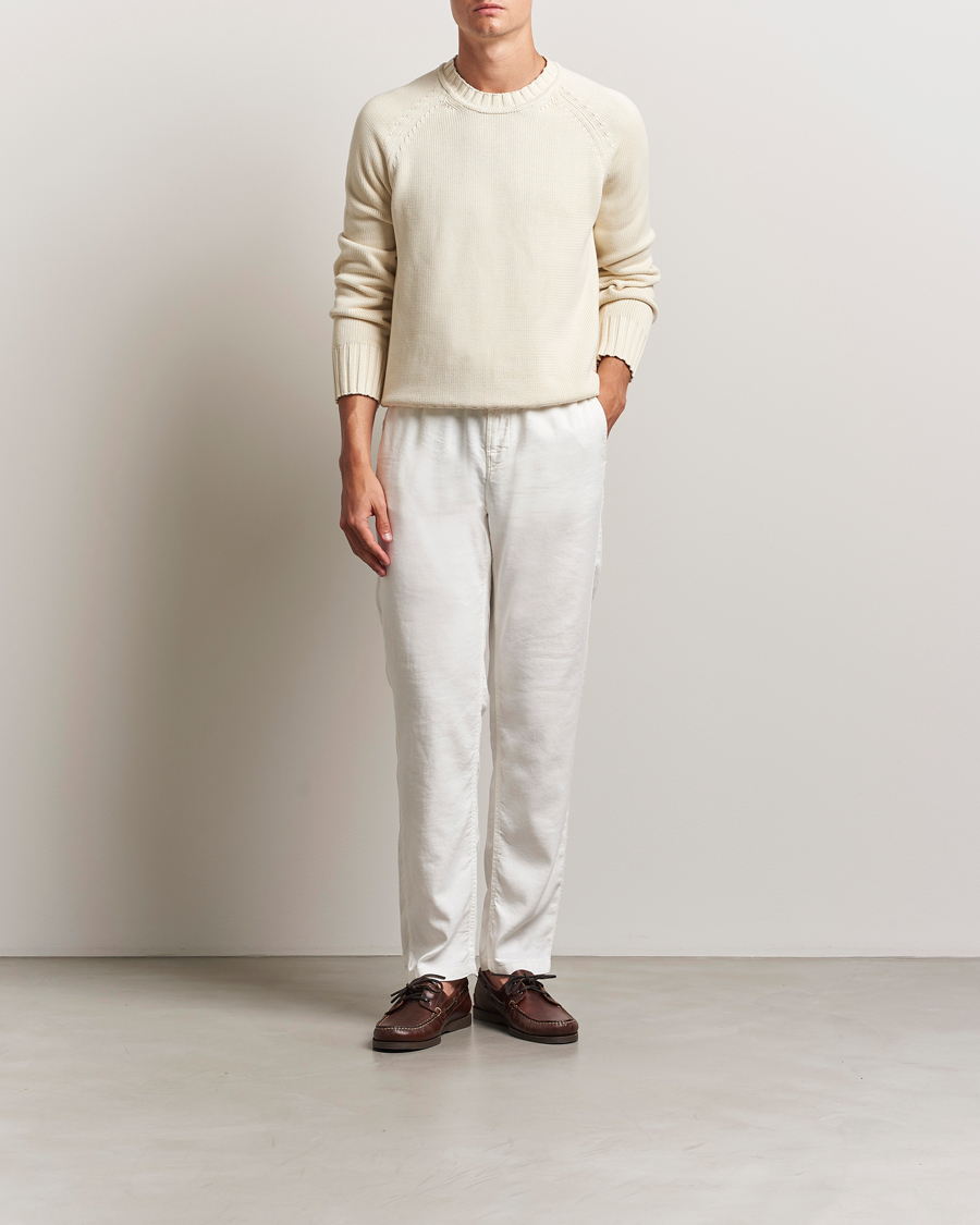 Herre | Bukser | Morris | Fenix Linen/Cotton Trousers Off White