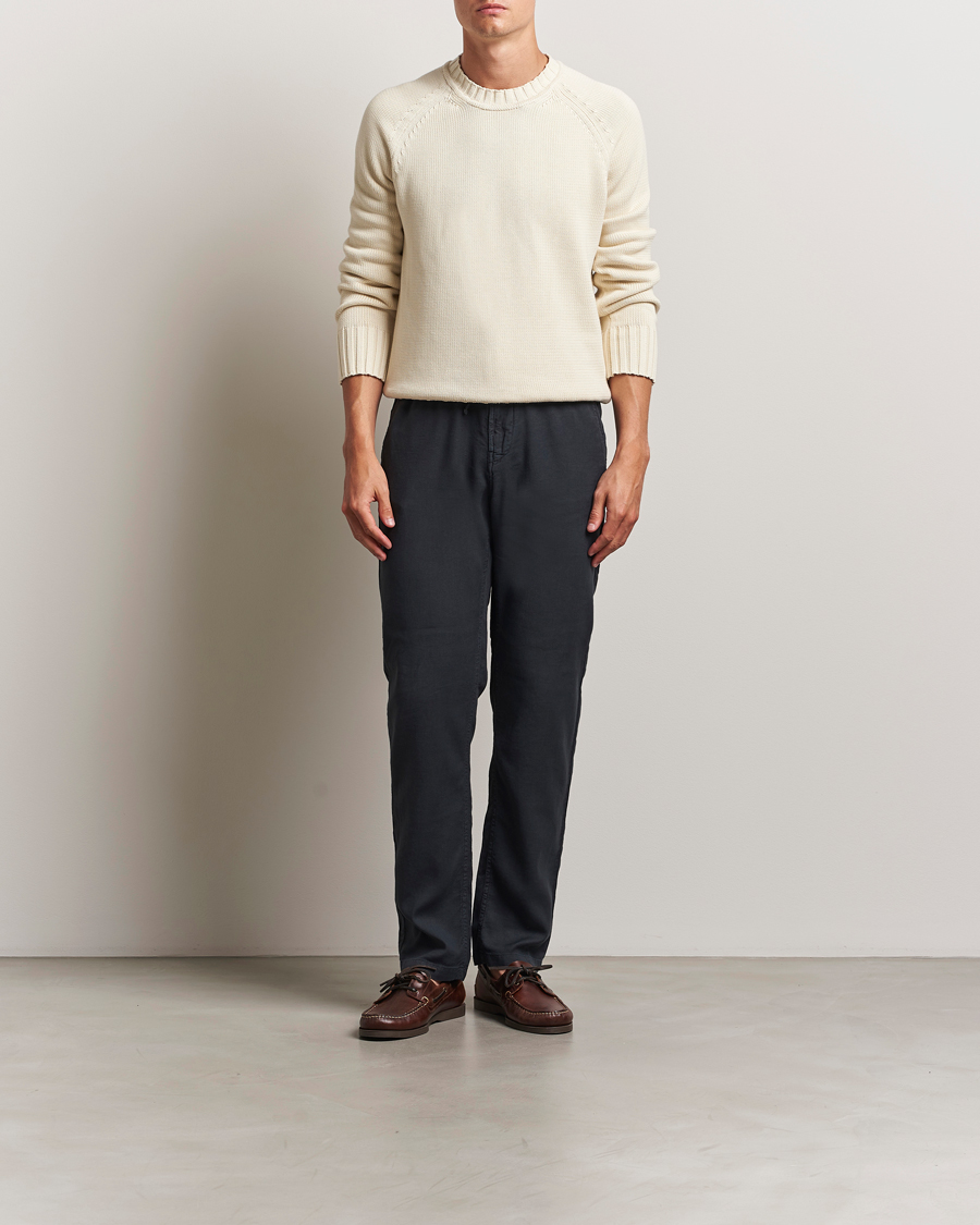 Herre | Bukser | Morris | Fenix Linen/Cotton Trousers Blue