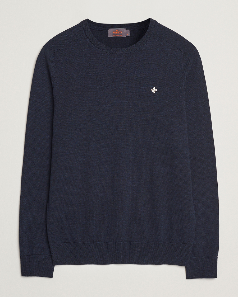 Herre | Trøjer | Morris | Merino O-Neck Navy