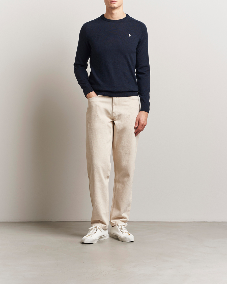 Herre | Trøjer | Morris | Merino O-Neck Navy