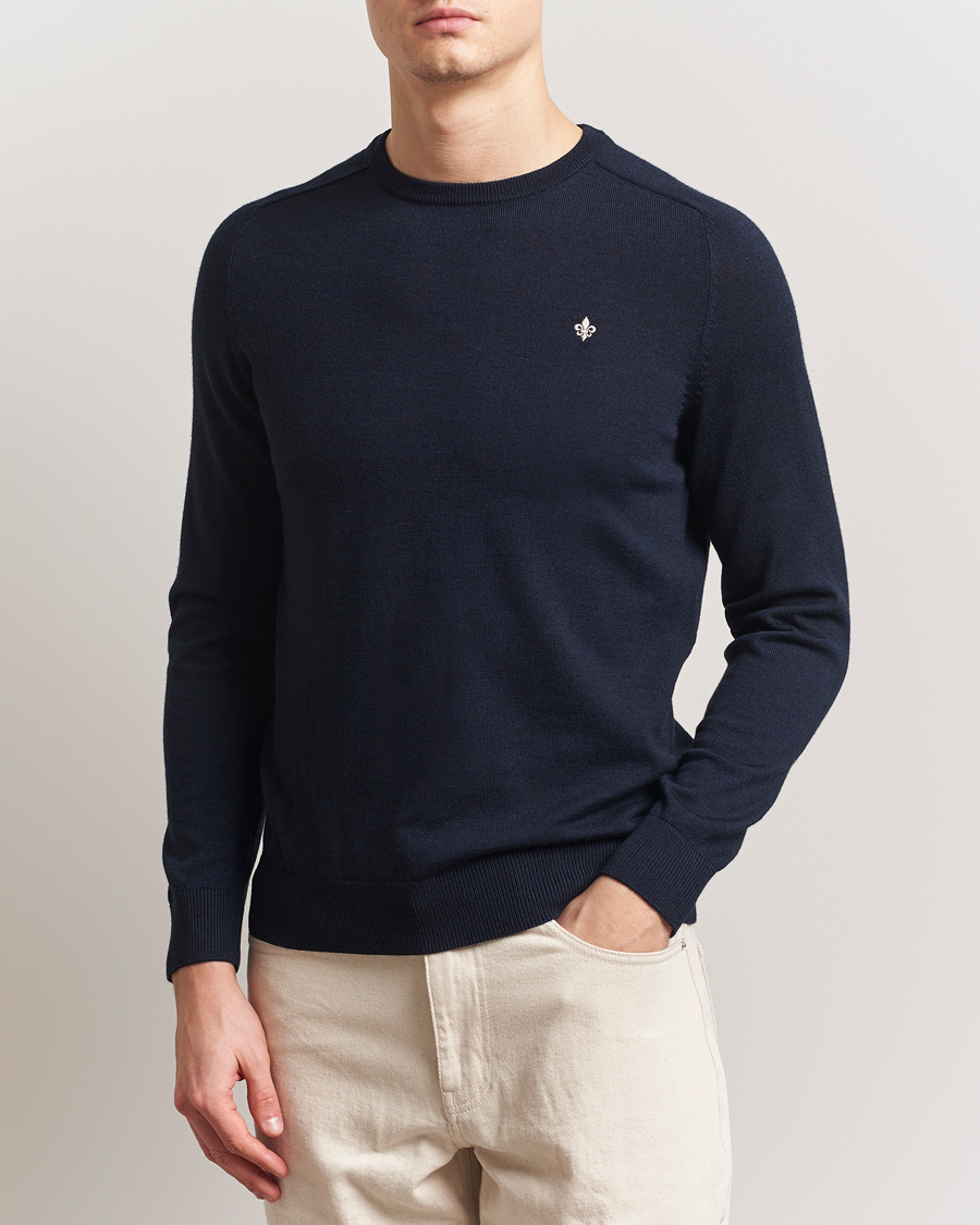 Herre | Trøjer | Morris | Merino O-Neck Navy