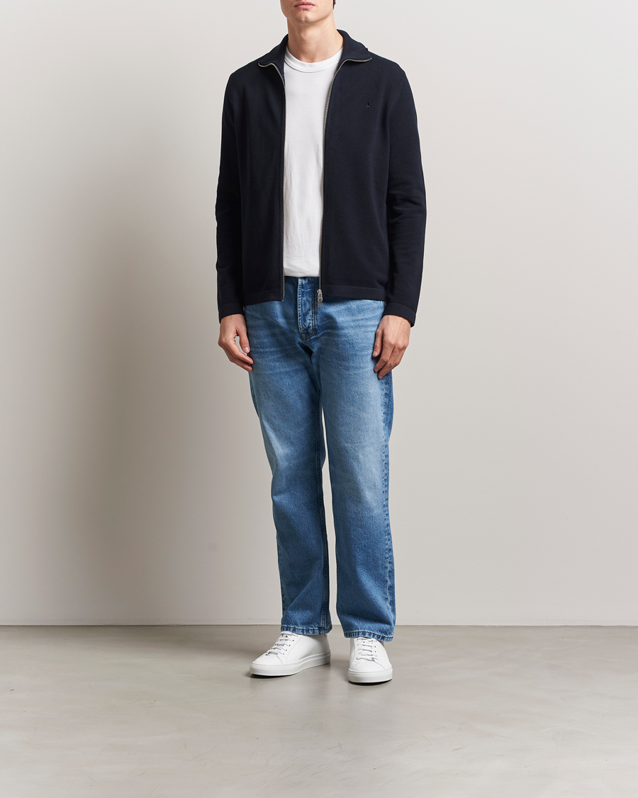 Herre | Trøjer | Morris | Jake Zip Cardigan Dark Blue