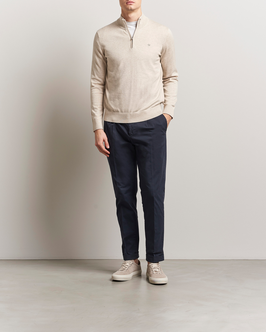 Herre | Trøjer | Morris | Riley Cotton Half Zip Khaki