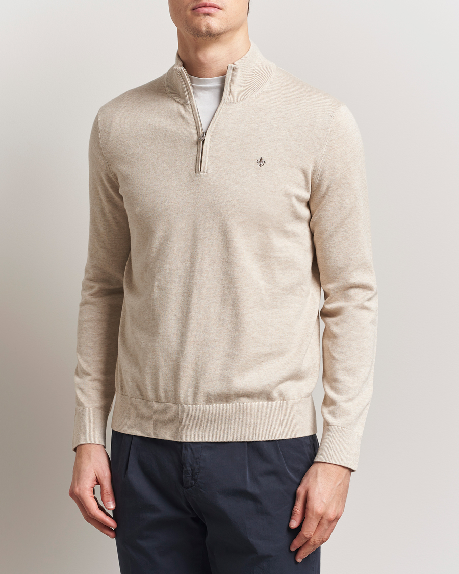 Herre | Trøjer | Morris | Riley Cotton Half Zip Khaki