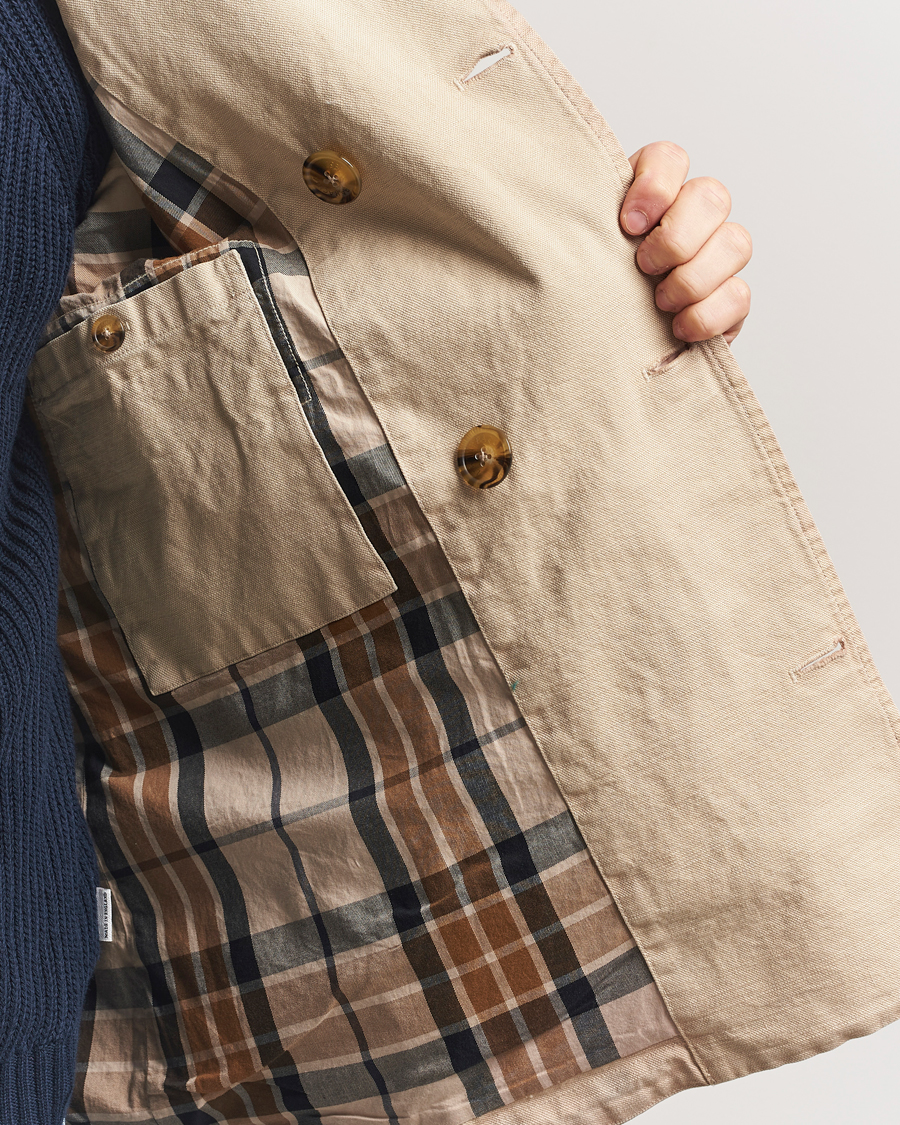 Herre | Jakker | Baracuta | Garment Dyed Canvas Peacoat British Khaki