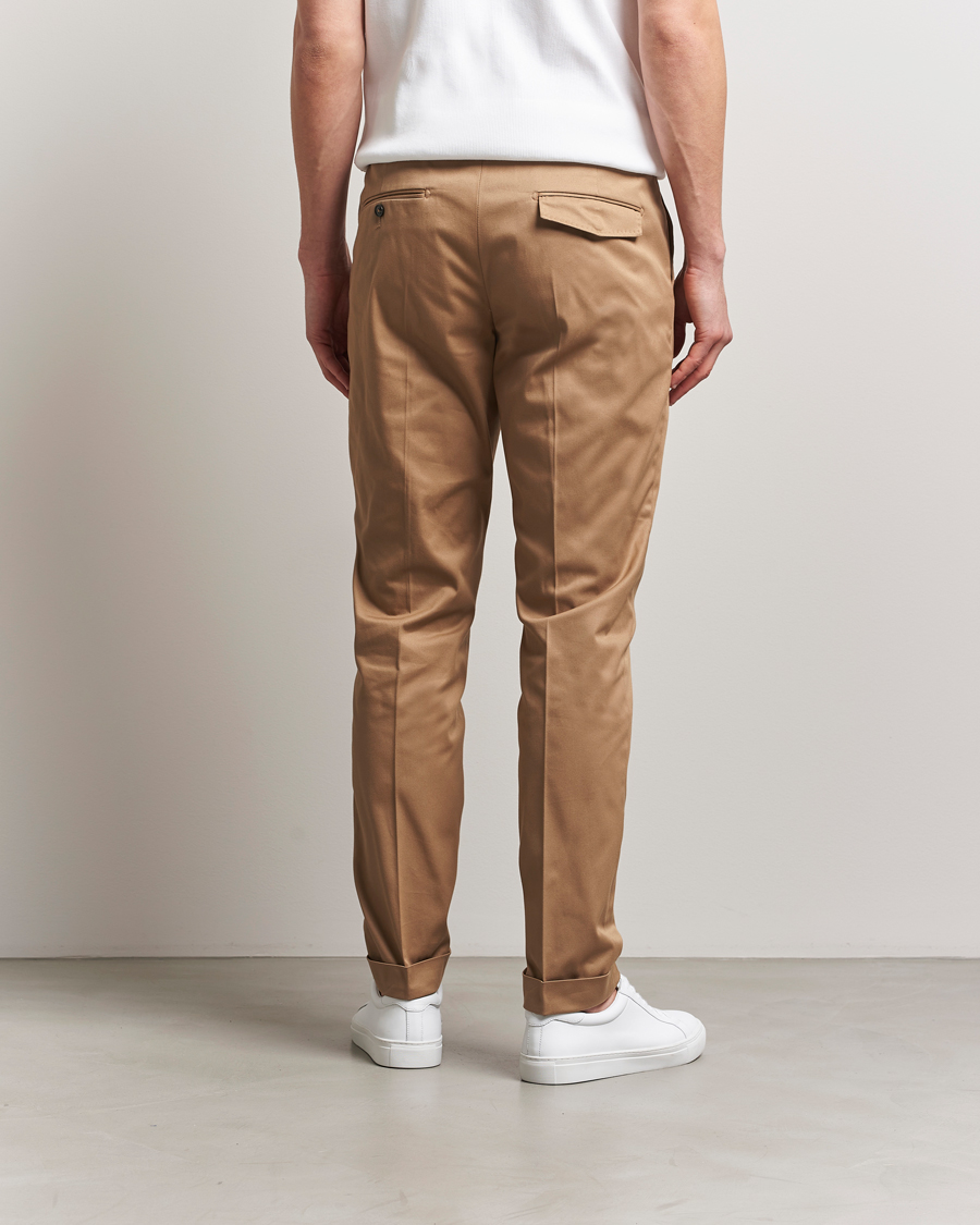 Herre | Bukser | Tiger of Sweden | Tenuta Pleated Cotton Trousers Beige