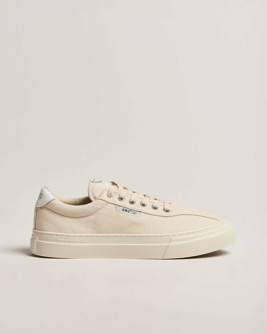 Herre | Sneakers | Stepney Workers Club | Dellow 02 Cupsole Canvas Sneaker Ecru Raw