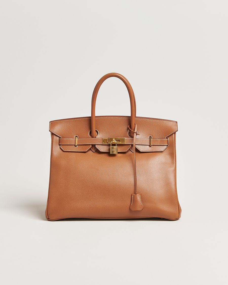 Herre | Hermès Pre-Owned Birkin 35 Handbag Courchevel Gold | Hermès Pre-Owned | Birkin 35 Handbag Courchevel Gold