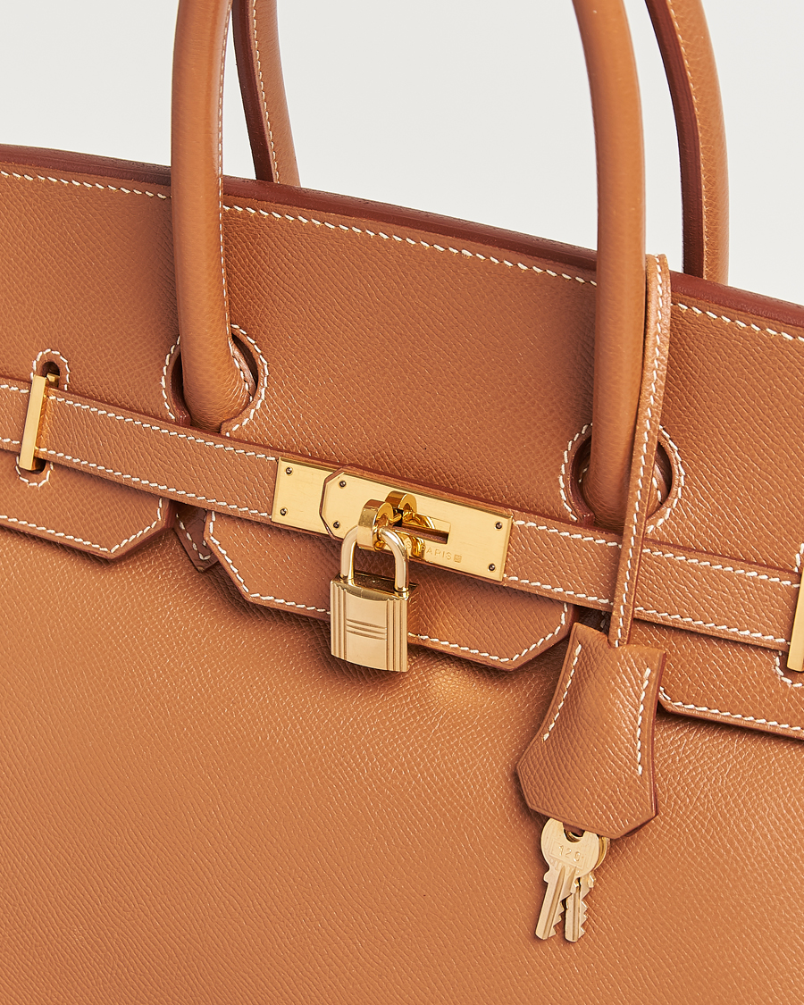 Herre | Hermès Pre-Owned Birkin 35 Handbag Courchevel Gold | Hermès Pre-Owned | Birkin 35 Handbag Courchevel Gold