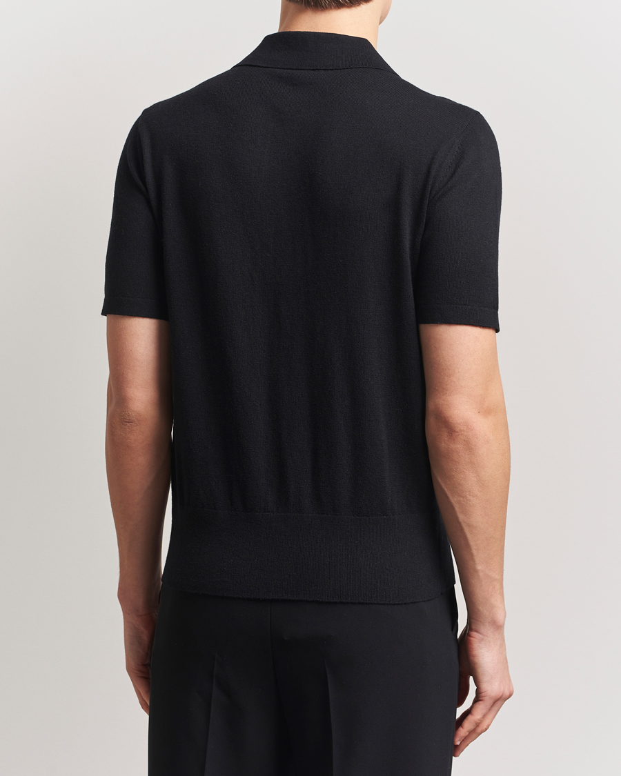 Herre | Skjorter | Tiger of Sweden | Araawen Knitted Short Sleeve Shirt Black