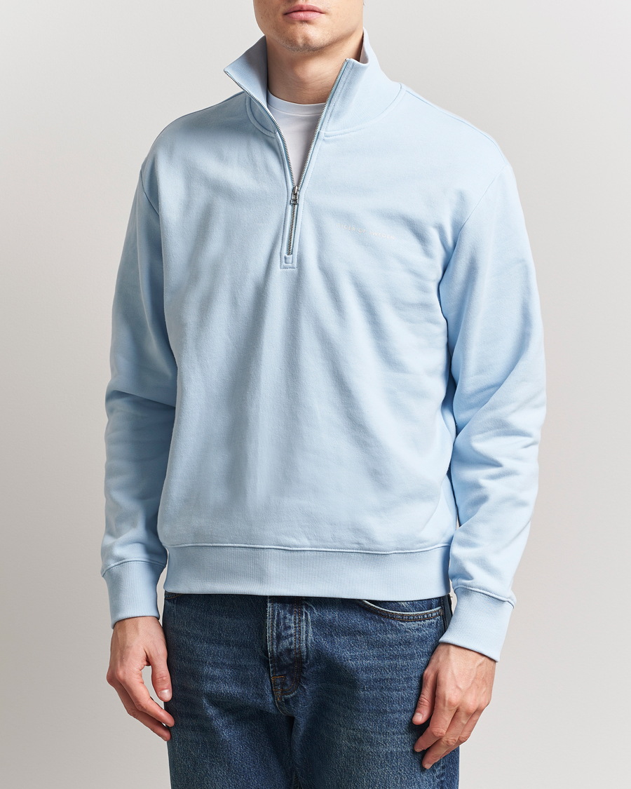 Herre | Trøjer | Tiger of Sweden | Marlon Half Zip Sweatshirt Light Blue