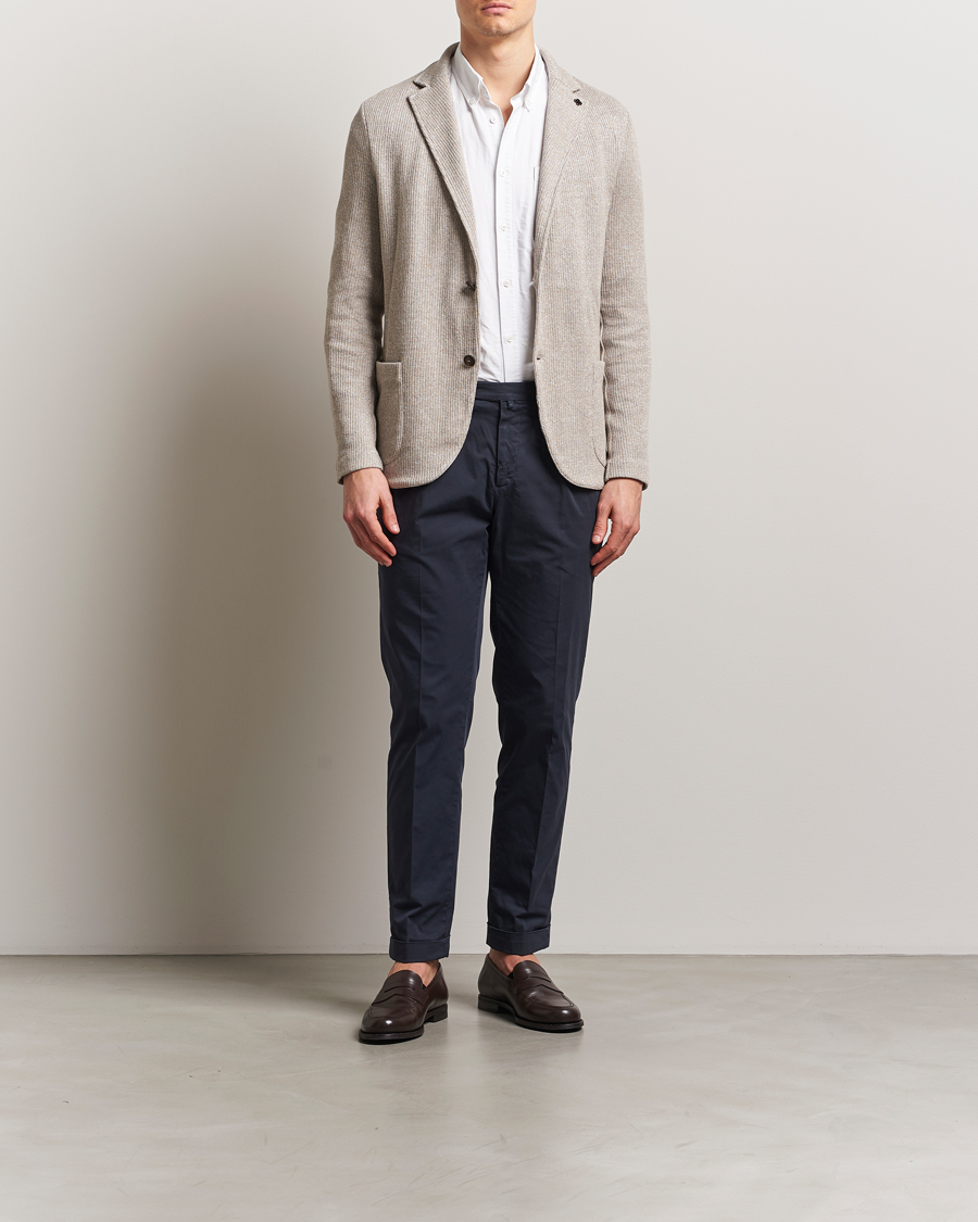 Herre | Blazere & jakker | Gran Sasso | Linen/Cotton Knitted Blazer Beige Melange