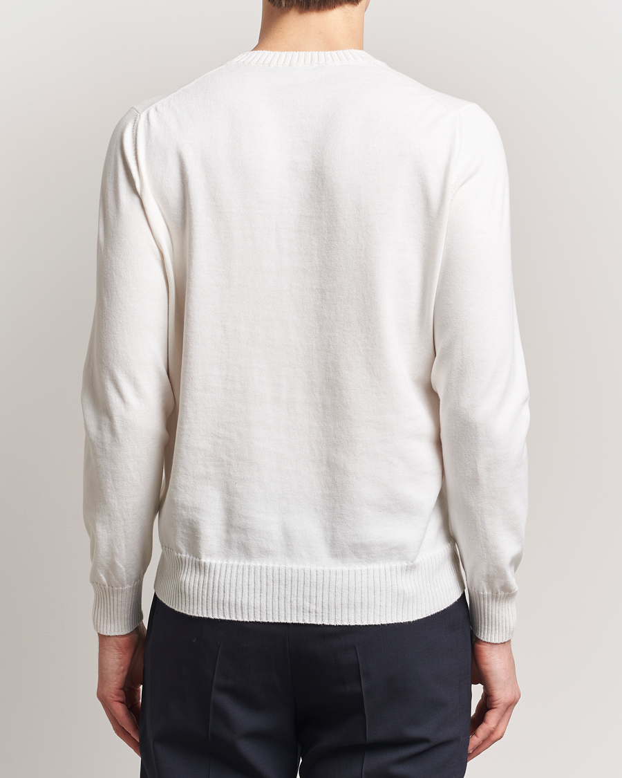 Herre | Trøjer | Gran Sasso | Cotton/Cashmere Knitted Crew Neck Sweater Cream Melange